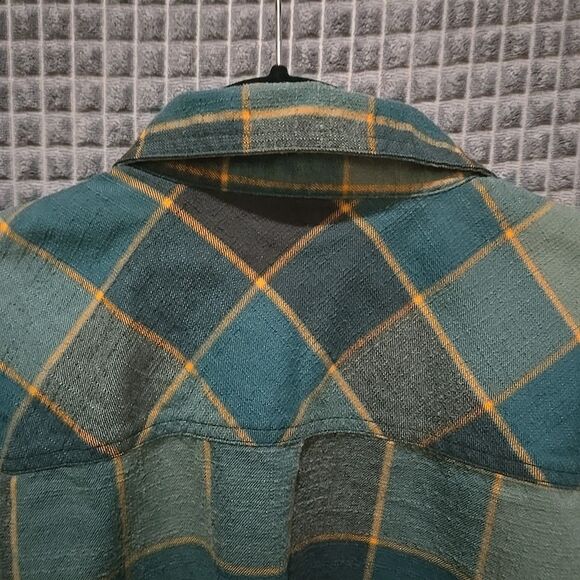 VTG LLBean Snap Flannel Shirt Mens XLTall Green Lightweight Canvas Long Sleeve - Picture 12 of 16